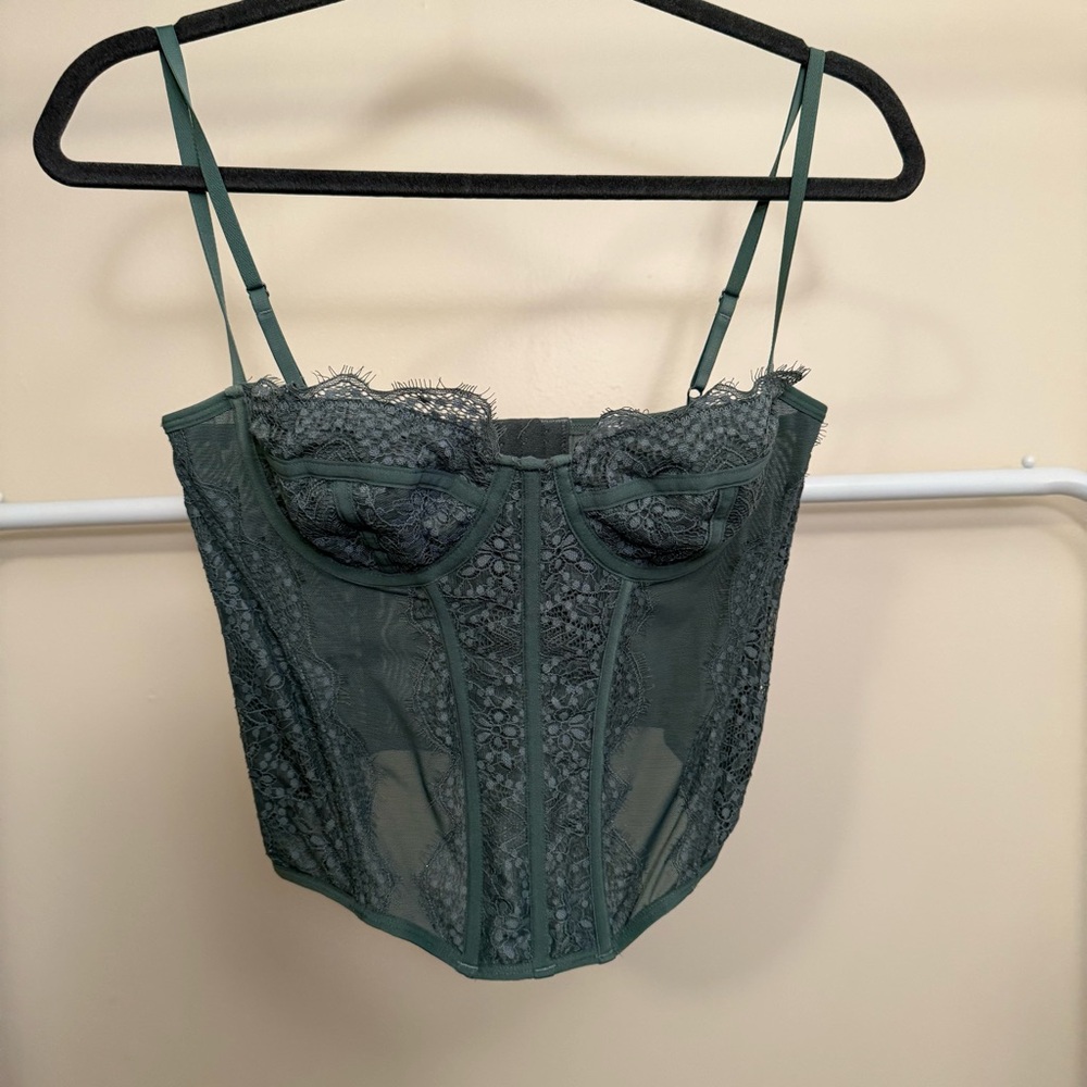 Urban Outfitters Green Lace Bra